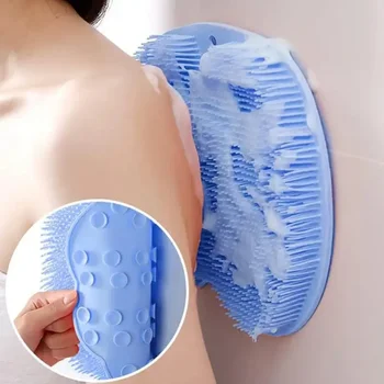 Scrubber Shower Massage Pad Silicone Shower Wall Mounted Back Massage Reusable Cleaning Brush Shower Feet Wash Mat Washer 1