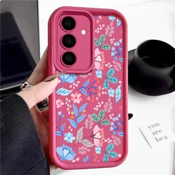 Elegant Small Flowers Soft Phone Case - Stylish Floral Design Cover for Galaxy S25 Edge (A435 Rose Red)