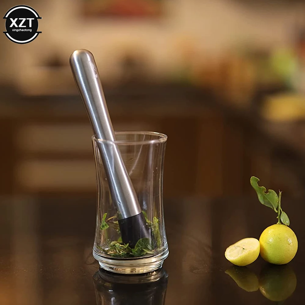 Bar Tools Wine Mixing Stick Cocktail Shaker Mojito Mint Muddler Stainless Steel Ice Crusher Hammer