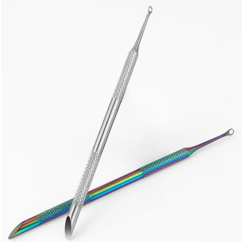 Nail Circle Beveled Head Stainless Steel Cuticle Pusher Nail Art Sanding Tablet Manicure Sticks Tool for Salon Nails Accessories 6