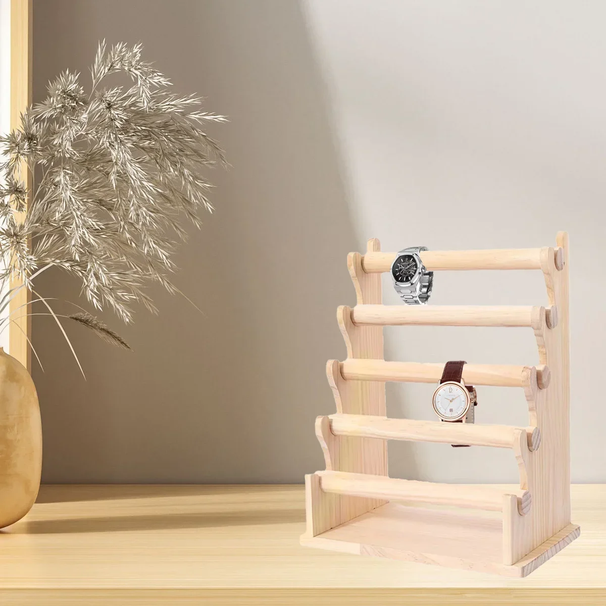 Wooden Bracelet Display Frame Detachable Solid Wood Watch Stand Bracelet Holder Storage Jewelry Holder Stand Display