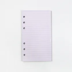 Kawaii A5 A6 Loose Leaf Notebook Refill - 40 Sheets of Spiral Binder Index Paper with Line, Grid, and Blank Pages - A6 (Purple line)