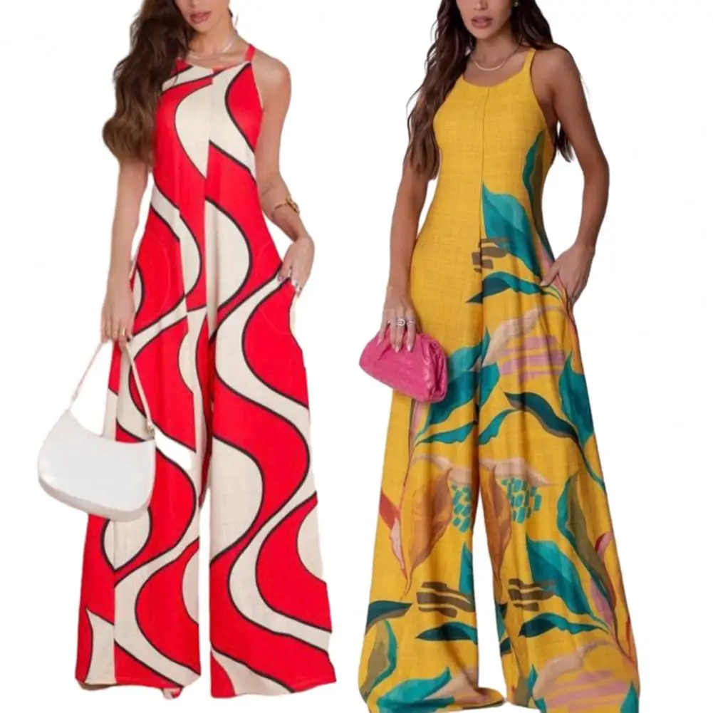 

Jumpsuit Summer Bat Sleeve V Neck Backless Nipped Waist Loose Wide Legs Casual Pants Romper High Streetwear For Women