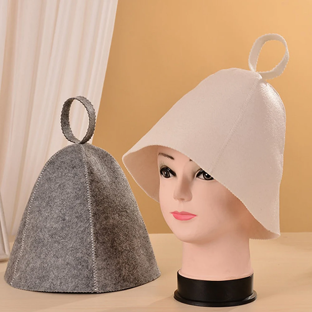 

Anti Heat Sauna Hat Thicken Wool Felt Shower Cap Hair Turban Quickly Towel Drying Towel Hats Sauna Bathroom Accessories