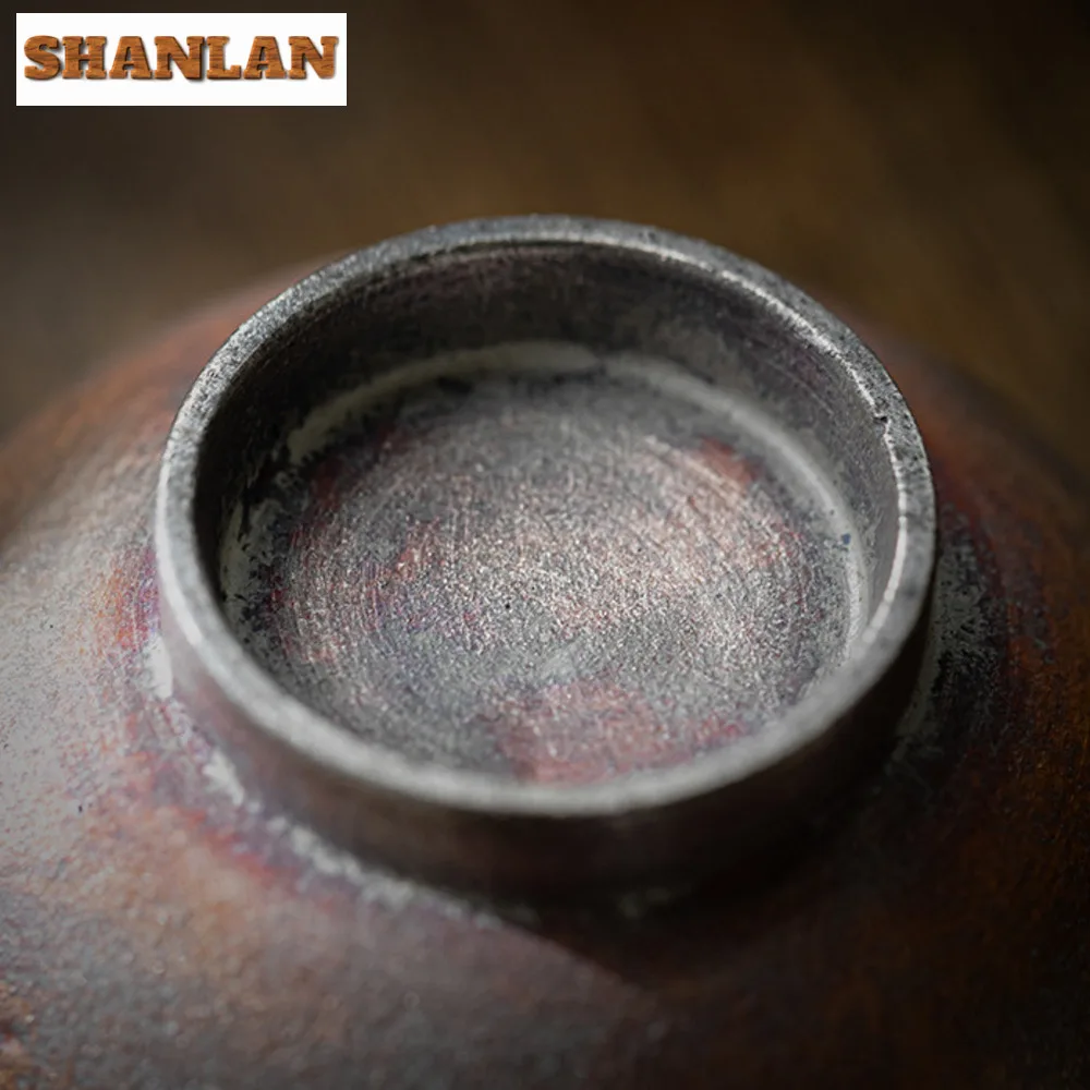 130ML Kiln Change Gilded Silver Foil Gaiwan Japanese Rough Pottery Tea Tureen Tea Making Cover Bowl Kung Fu Teaware Ornaments