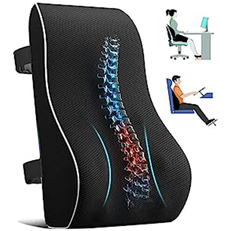 Pillow Office Chair Lumbar Support Memory Foam Cushion Improve Posture Car Computer Chairs Large Back Pillows