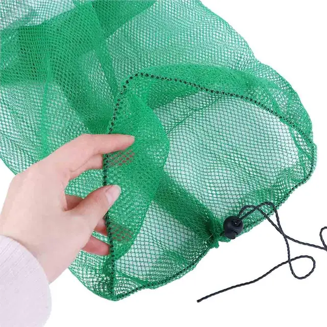 Portable Fishing Gear Small Grid Thickening Green Fishing Net Nylon Mesh Bag Fish Nets Bag Live Fish Nets Mesh Bag 4