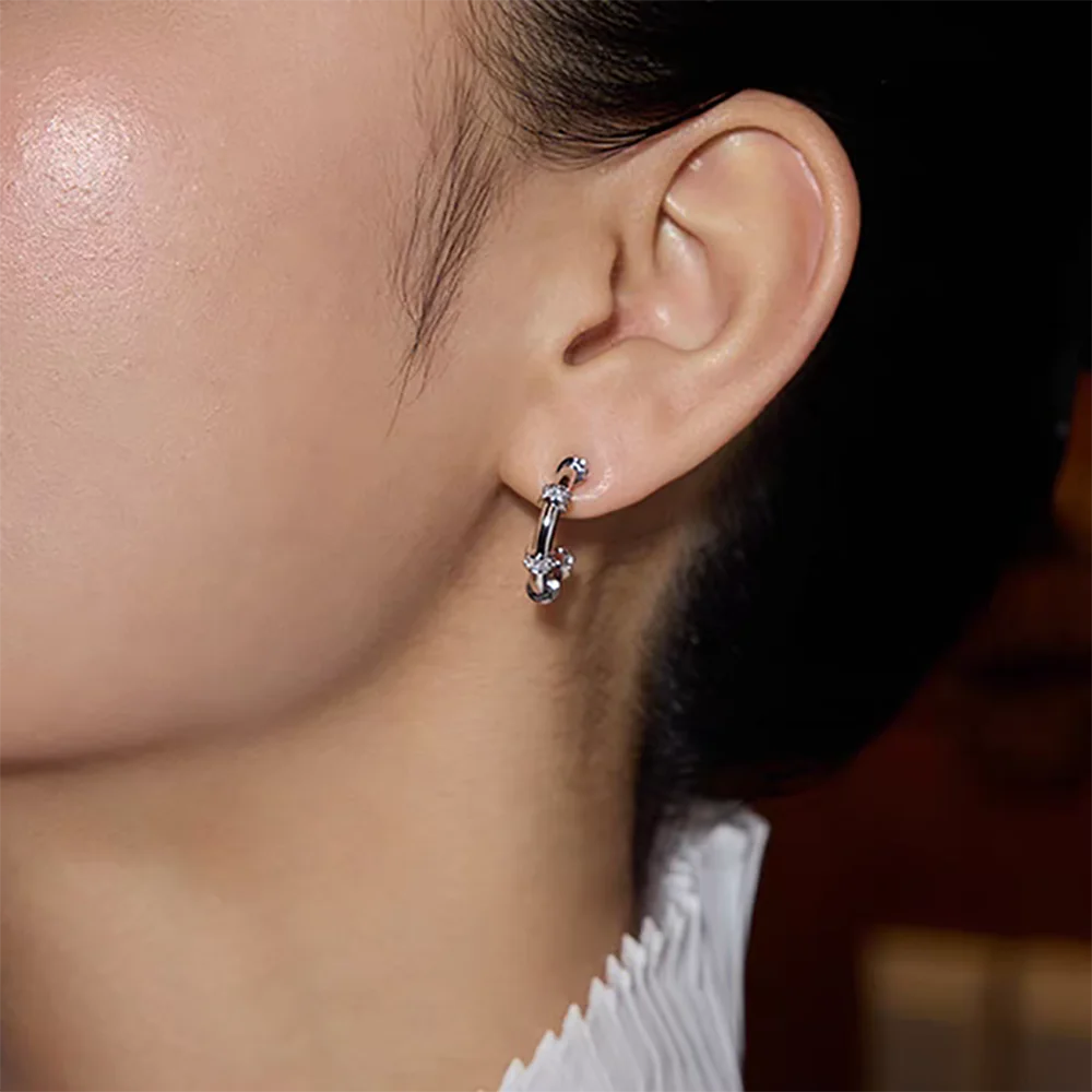 Delicate Zircon Small C Shape Hoop Earrings Gold Plated Waterproof Stainless Steel PVD Statement Circle Huggies Charm Jewelry