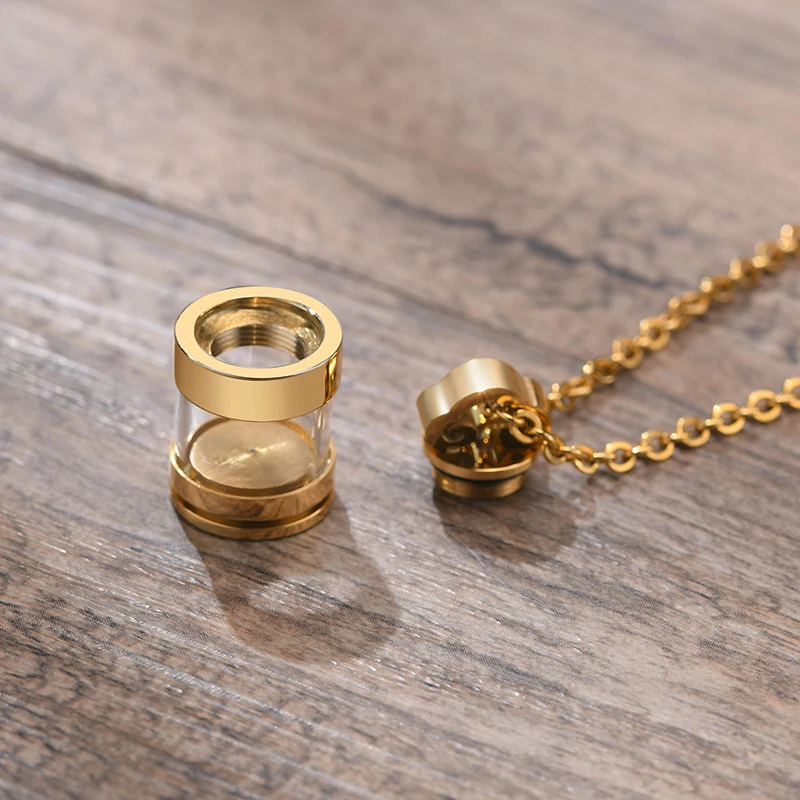13 Styles Stainless Steel Glass Bottle Tube Keepsake Pendant Vial Necklace Memorial Cylinder Pet Ash Urn Cremation Jewelry