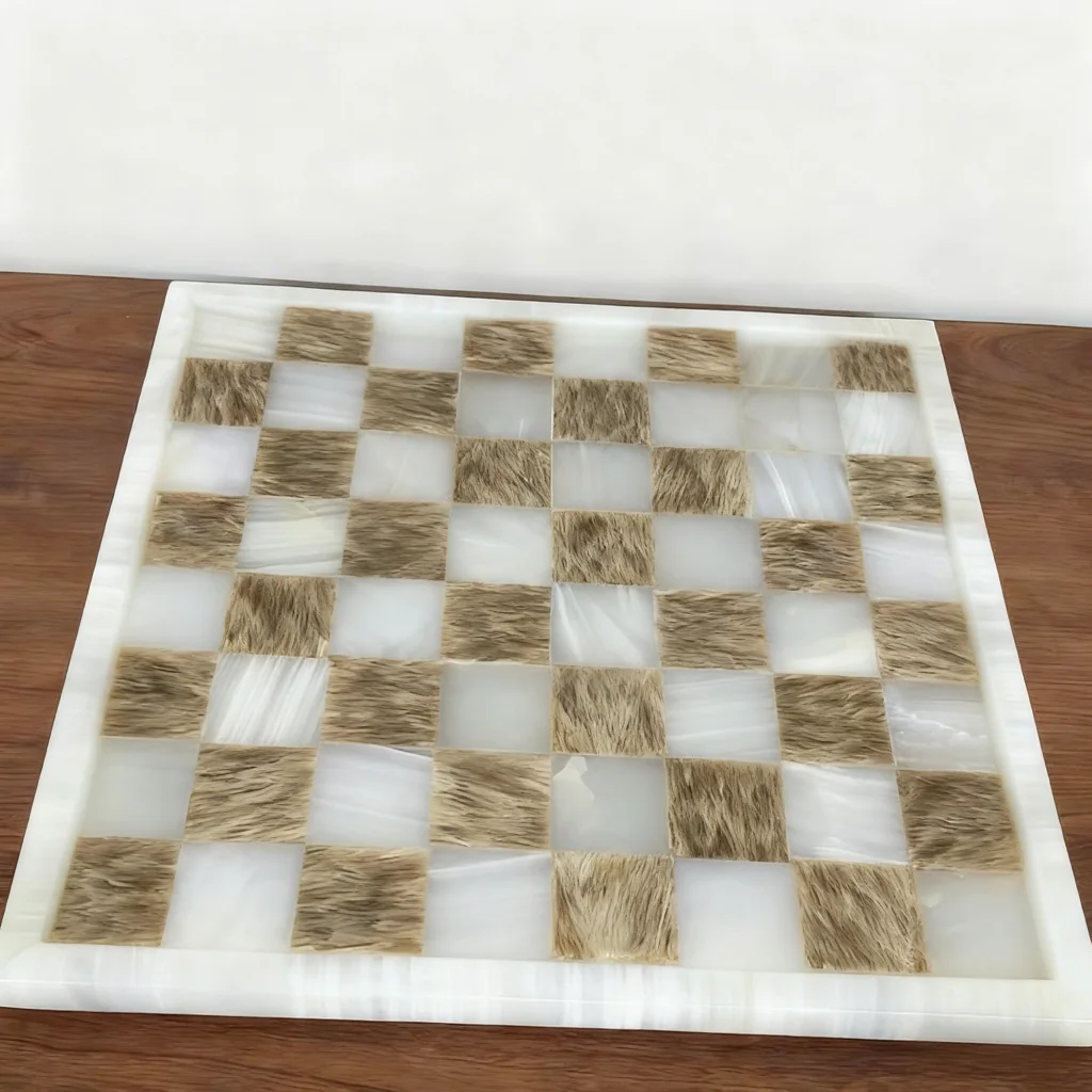 Luxus Marmor modernes Spielbrett Mosaik Schachbrett Gitter Tablett Designer Zimmer Home Storage Dekoration Tablett