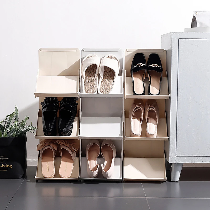 Stackable Space-saving Holder Household Plastic Assemble Shoes Rack Cabinet 3