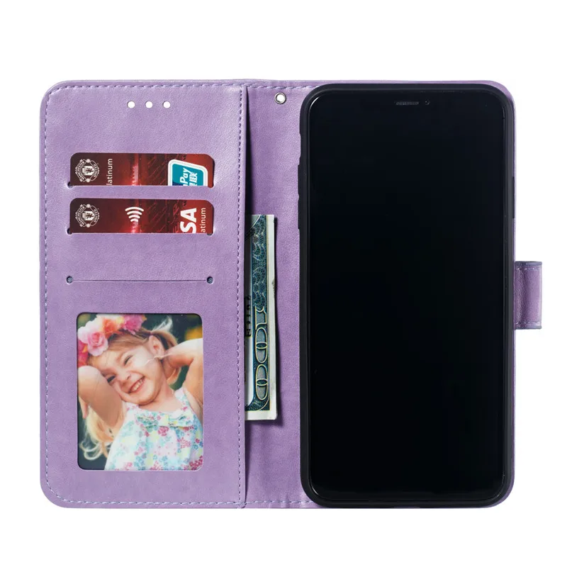 PU Floral Leather Flip Case Wallet Cover