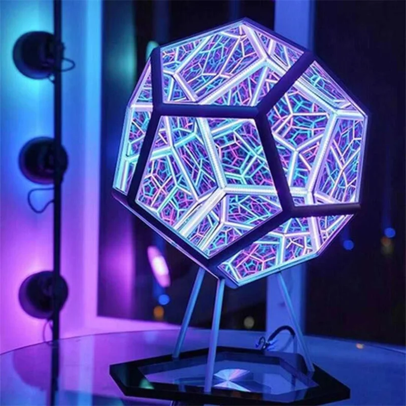 Happening Daggry Tahiti 2022 Led Night Light Infinite Dodecahedron Color Art Light Creative Cool  Bedroom Decoration Novelty Galaxy Projector Table Lamp