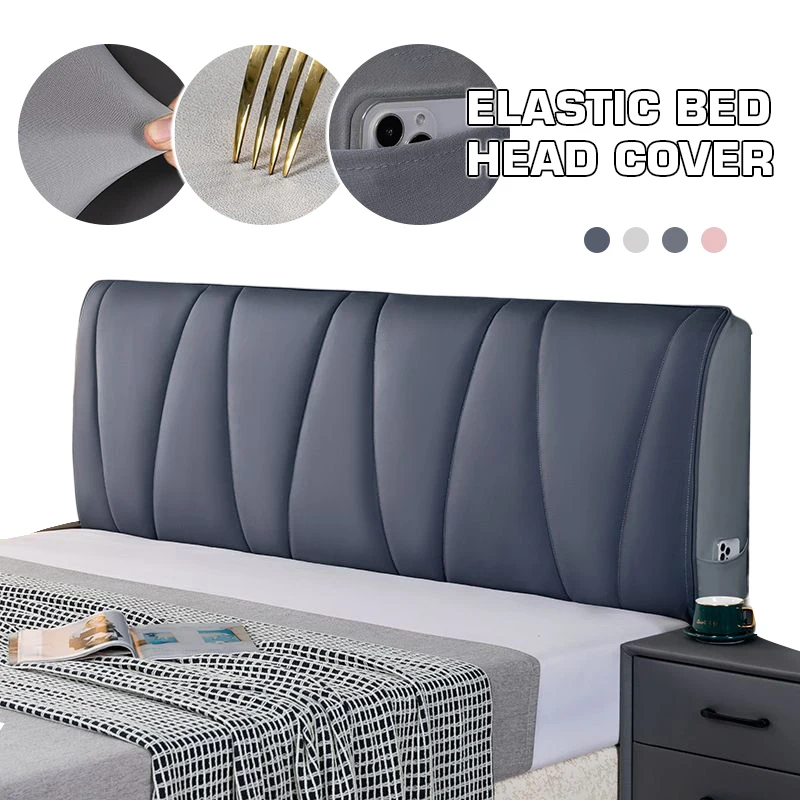 Wearproof Bed Headboard Cover Thicken Elastic All-inclusive Technology Fabric Bed Head Cover Anti-Dust Back Protector