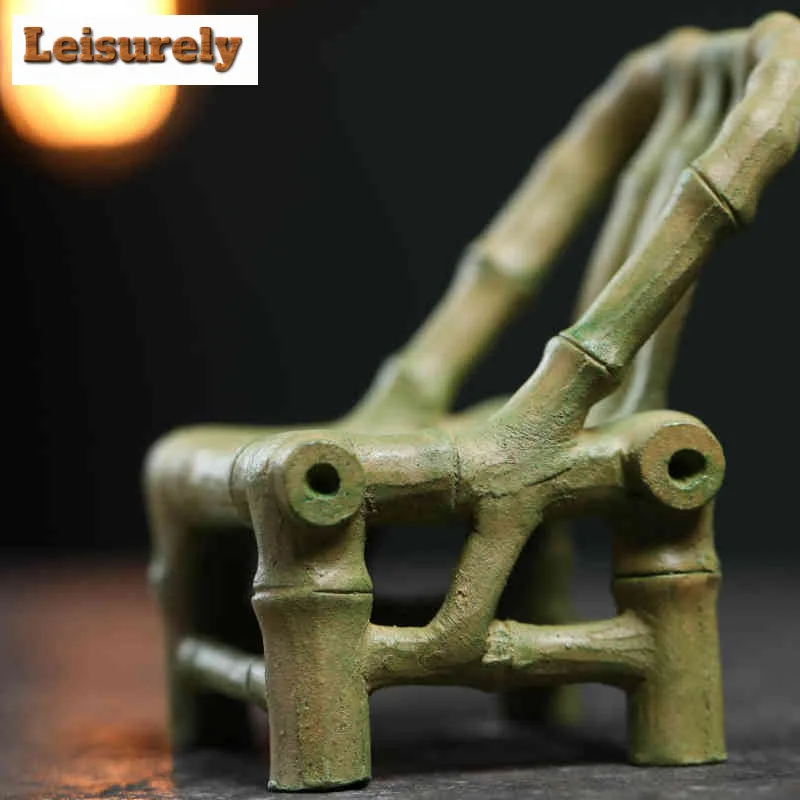 Yixing Zisha Small Bamboo Chair Tea Pet Antique Lucky Model Tea Figurine Play Toys Tea Statue Ornaments Teaset Accessories Craft
