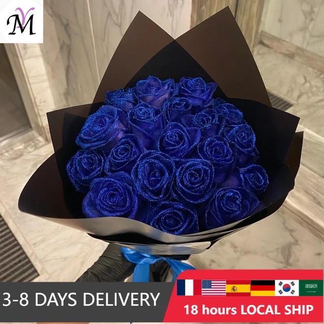 Mother's/Valentine's Day 30/50 pcs 7cm Glitter artificial flower rose girl friend wife DIY bouquet gifts for wedding Birthday 1