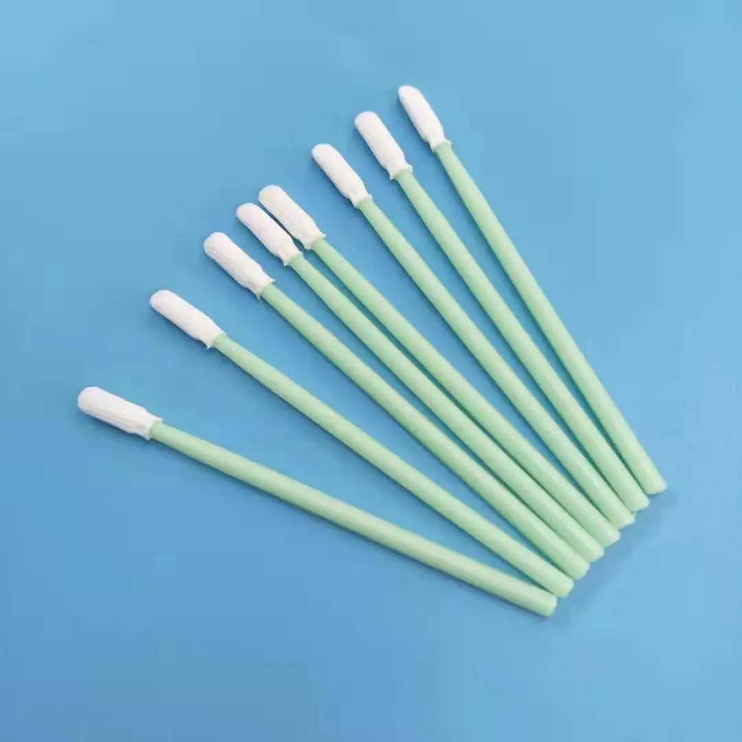 100pcs 클린룸 폴리에스테르 청소 면봉 ESD 이중층 천 스틱 니트 폴리에스테르 팁 면봉 PCB 프린터 헤드 광학 렌즈용