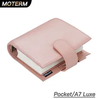 Moterm Luxe 2.0 Series Pocket Size Planner Pebbled Grain Leather A7 Notebook with 30MM Ring Mini Agenda Organizer  Diary Notepad 1
