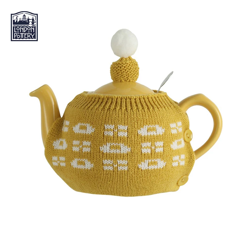 London Pottery Teapot Tea cosy Yellow Lucky Wool Knit Cover kettle fabric cover Cute tea cozy Decoration Gifts Keep Warming