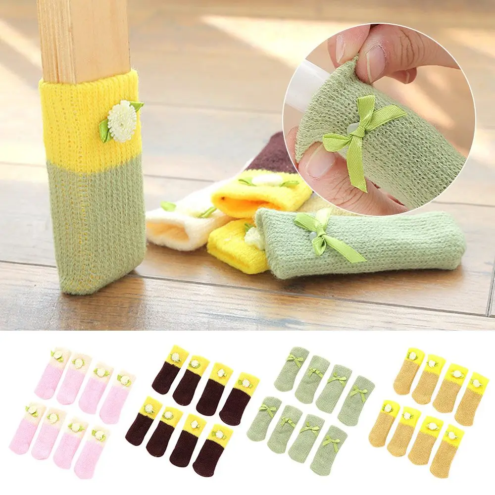 

8PCS Winter Anti Slip Knitting Chair Socks Table Feet Pads Furniture Protection Cover Chair Leg Mat