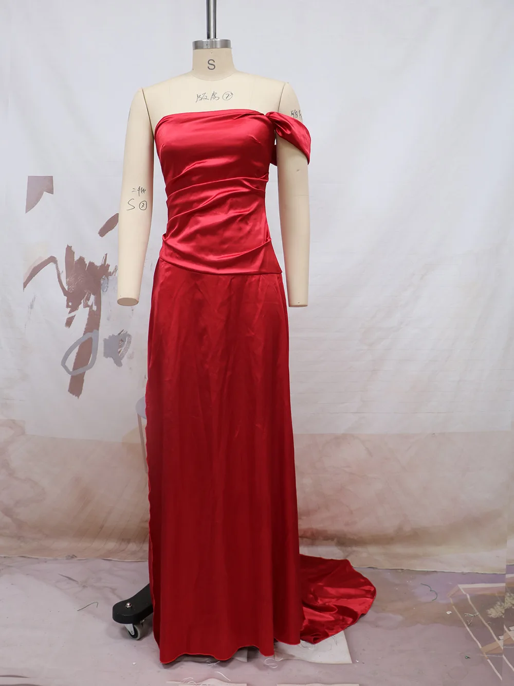 

New Summer Prom Dress Women'S Sling Sleeveless Solid Color Dress One Word Neck Slim Fit Open Back Slit Red Sexy Dress 2023 New