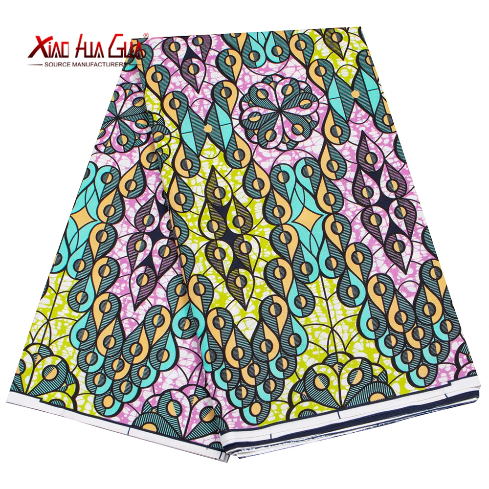 

Fancy African Fabric by the Yard Wax Polyester Pink Green Fabric Ankara Print Sewing DIY Dressmaking Boho Home Decor FP6517