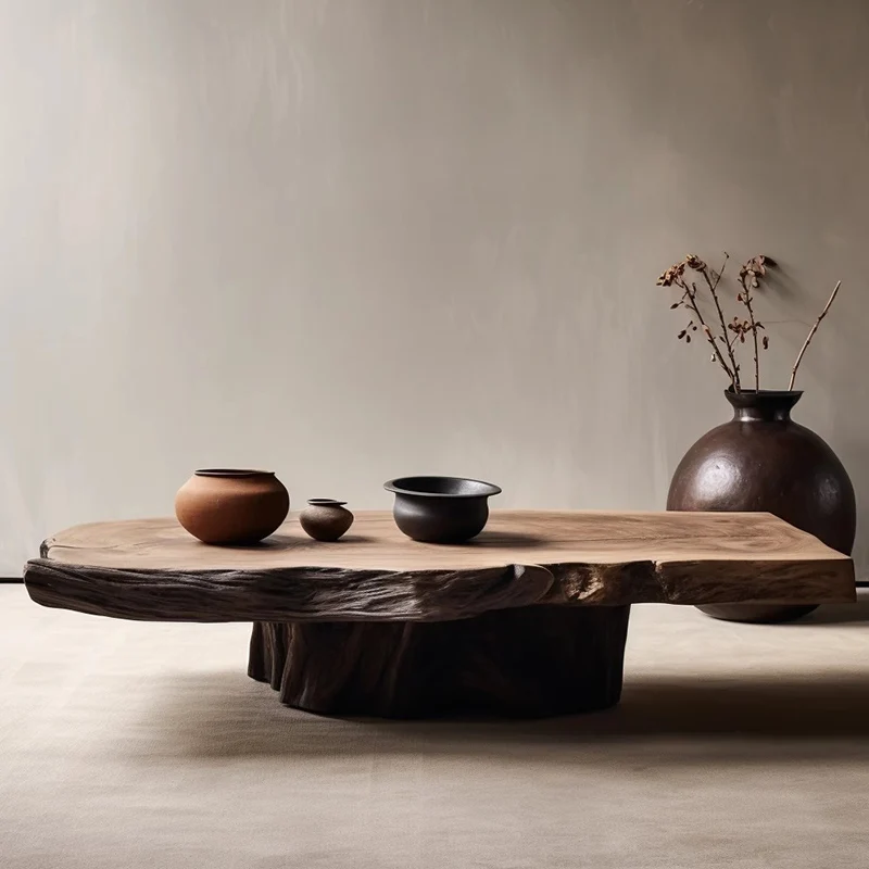 Aesthetic Wood Coffee Table Antique Designer Modern Living Room Decoration Home Furniture