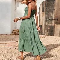 Women Summer Maxi Dress Casual Boho Sleeveless Summer Dresses For Women 2022 Beach Strap Smocked Tiered Long Dresses vestidos - Image 3