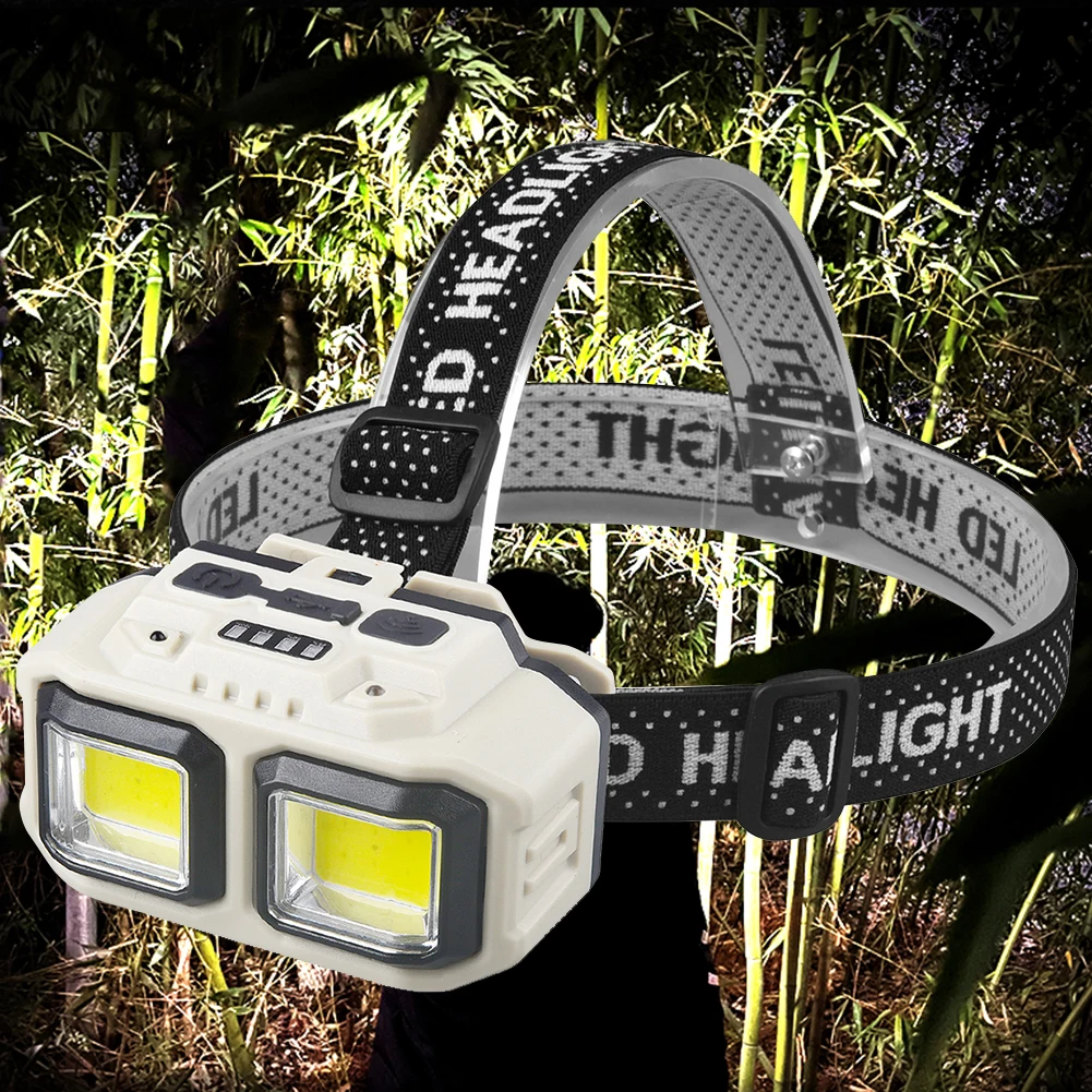 

Motion Sensor LED Headlamp 4 Light Modes Work Headlight Adjustable Multifunctional Head Torch 1200Mah for Camping Running Hiking