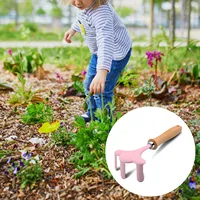 Little Gardener Tool Set Colorful  Safe Tools with Wood Hand Shovel Rake Fork Set Gardening Gifts for Kids Girls 2