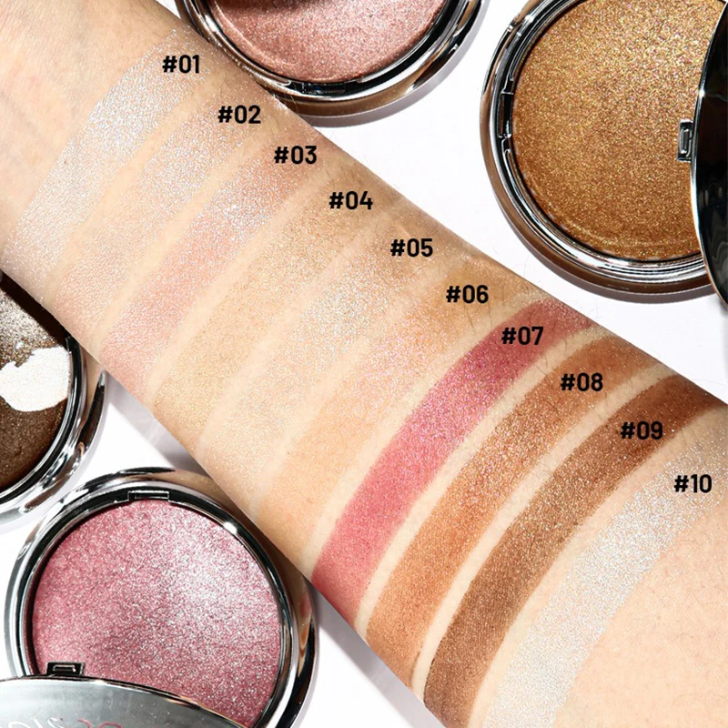 Pearlescent Highlight Palette Bronze Shimmer Glitter Face Makeup_voghion.com