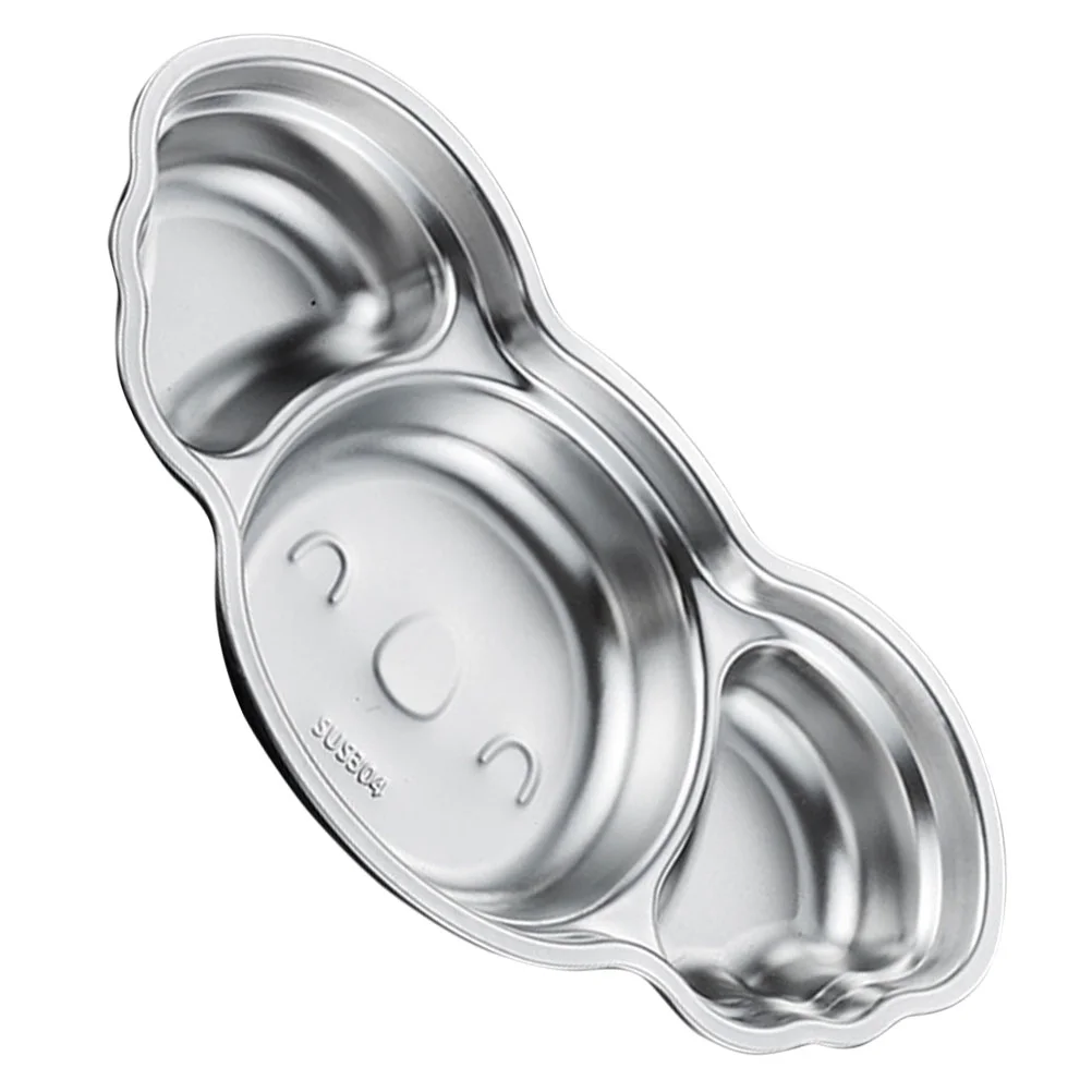Cartoon Divided Plate Stainless Steel Food Trays for Kids Multiple Compartments Easy Portioning Baby Toddler Mealtime