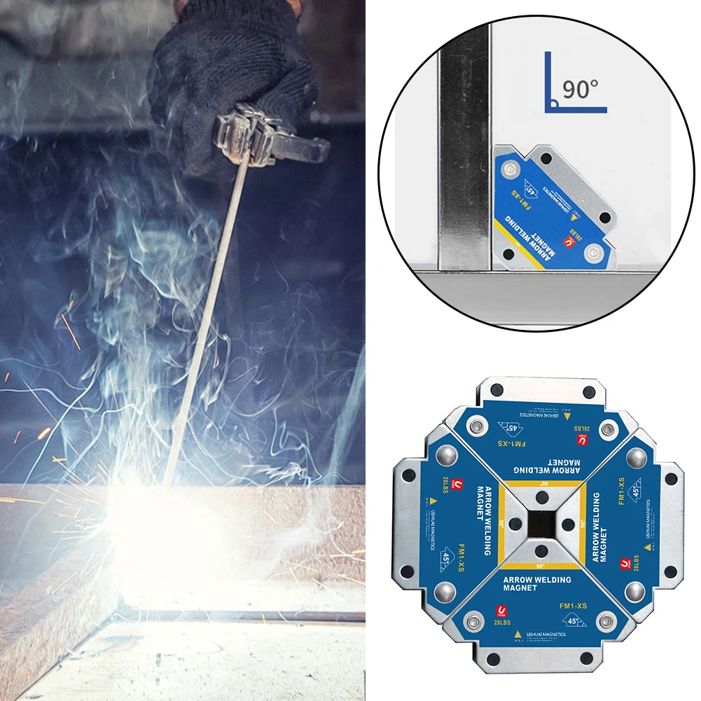 4pcs Magnetic Welding Fixer 45&deg; 90&deg; 135&deg; Multi-angle Magnet Weld Positioner Ferrite Auxiliary Locator Tools Welding Positioner magnetic welding holders magnetic welding fixer