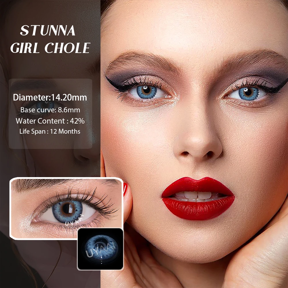 Vibrant Blue Cosmetic Contact Lenses for Eye Color Transformation - 2 Pack
