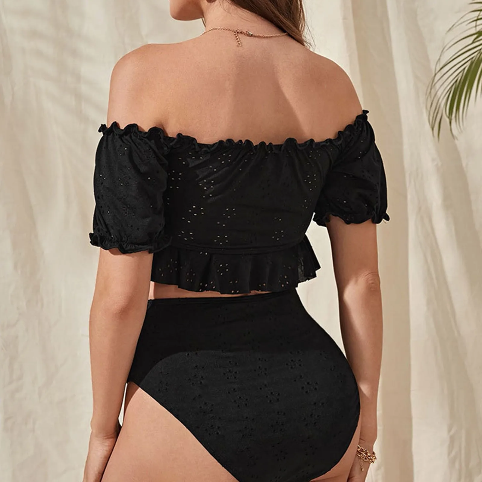 Maternity Swimwear Bikini Set Tie Front Off Shoulder Two Piece Swimsuit Pregnant Women Bathers Summer Beach