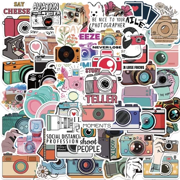 50 pezzi adesivi per fotocamera fotografo estetica album fai da te custodia per telefono bagagli da viaggio skateboard adesivo simpatico cartone animato