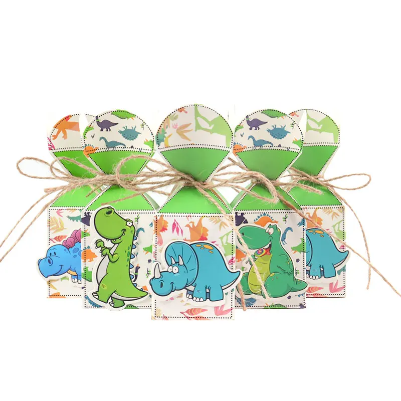 

12pcs Jungle Animal Party Decoration Candy Boxes Dinosaur Pattern Creativity Favor Packaging Boxes Kids Birthday Party Supplies