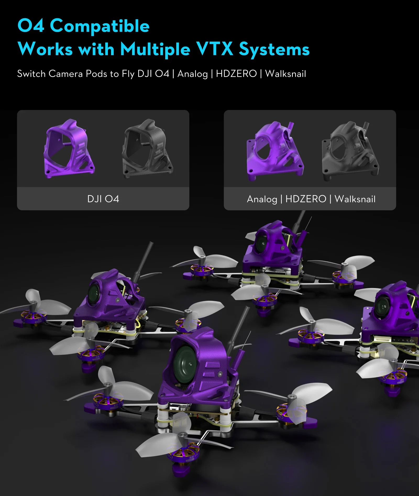 Kit châssis FLYWOO Firefly 16/18 1S Nano Baby V3 pour micro drone FPV