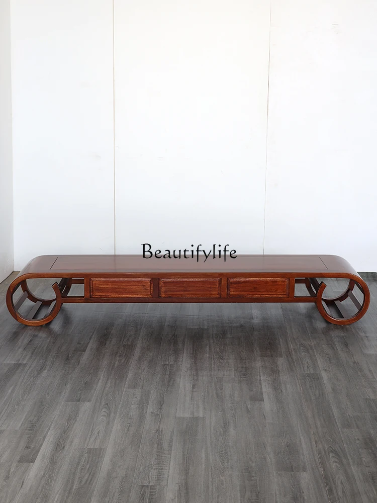 

New Chinese Style Solid Wood TV Cabinet Elm Antique Floor Wall Cabinet