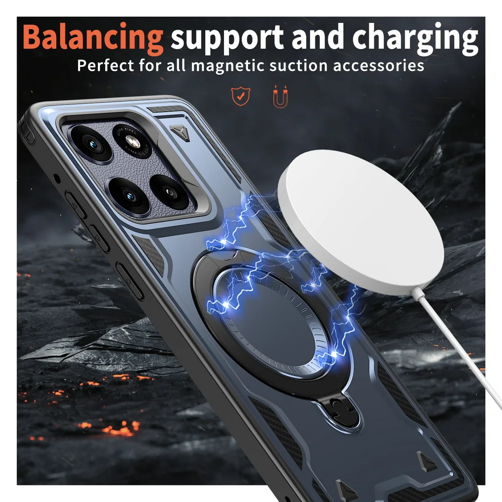 Metal Ring Magnet Wireless Charge Case - Enhanced Protection Cover