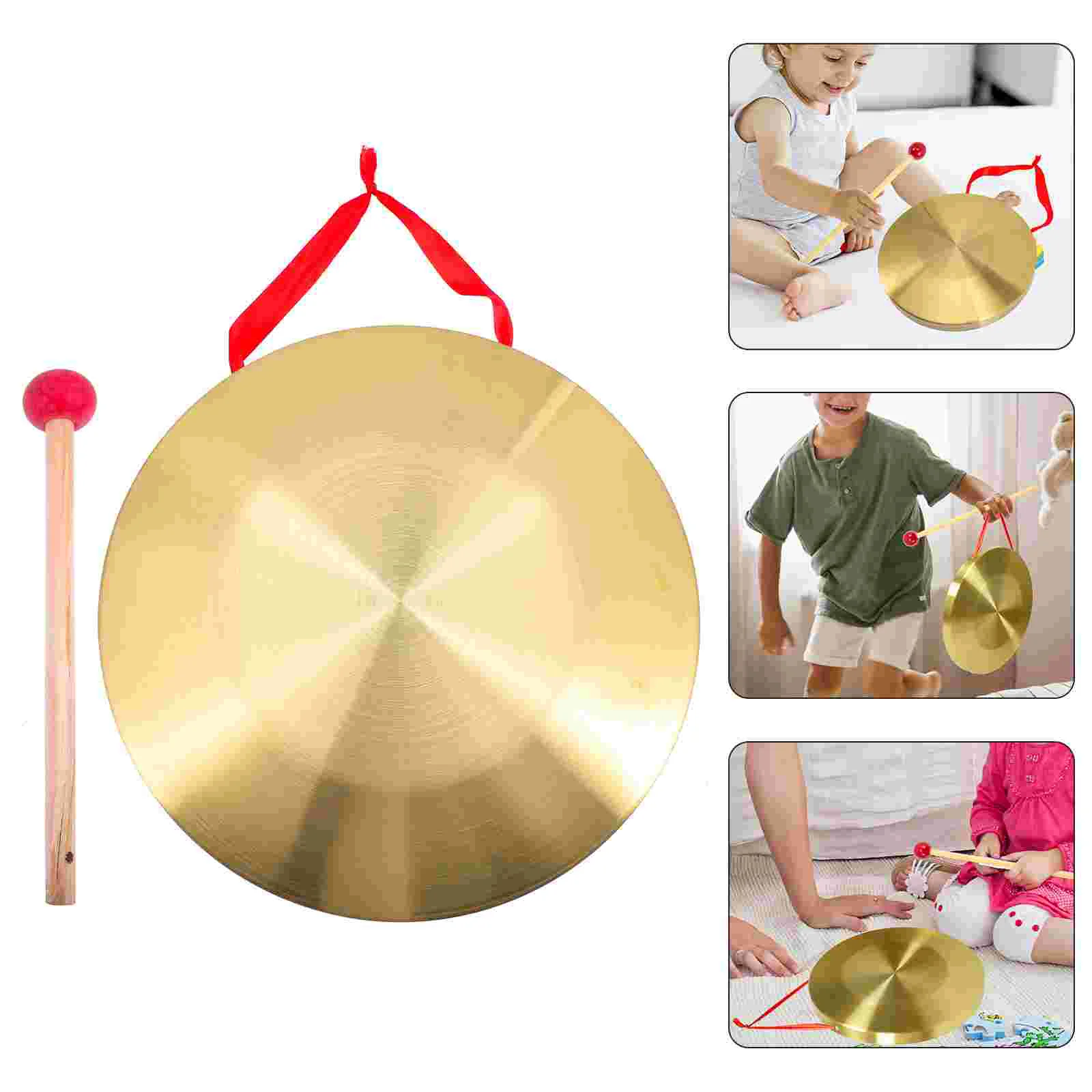 

Loud Chinese Gong Instrument Portable Copper Gong Warning Percussion Instrument Funny Percussion Instrument Kids Supply