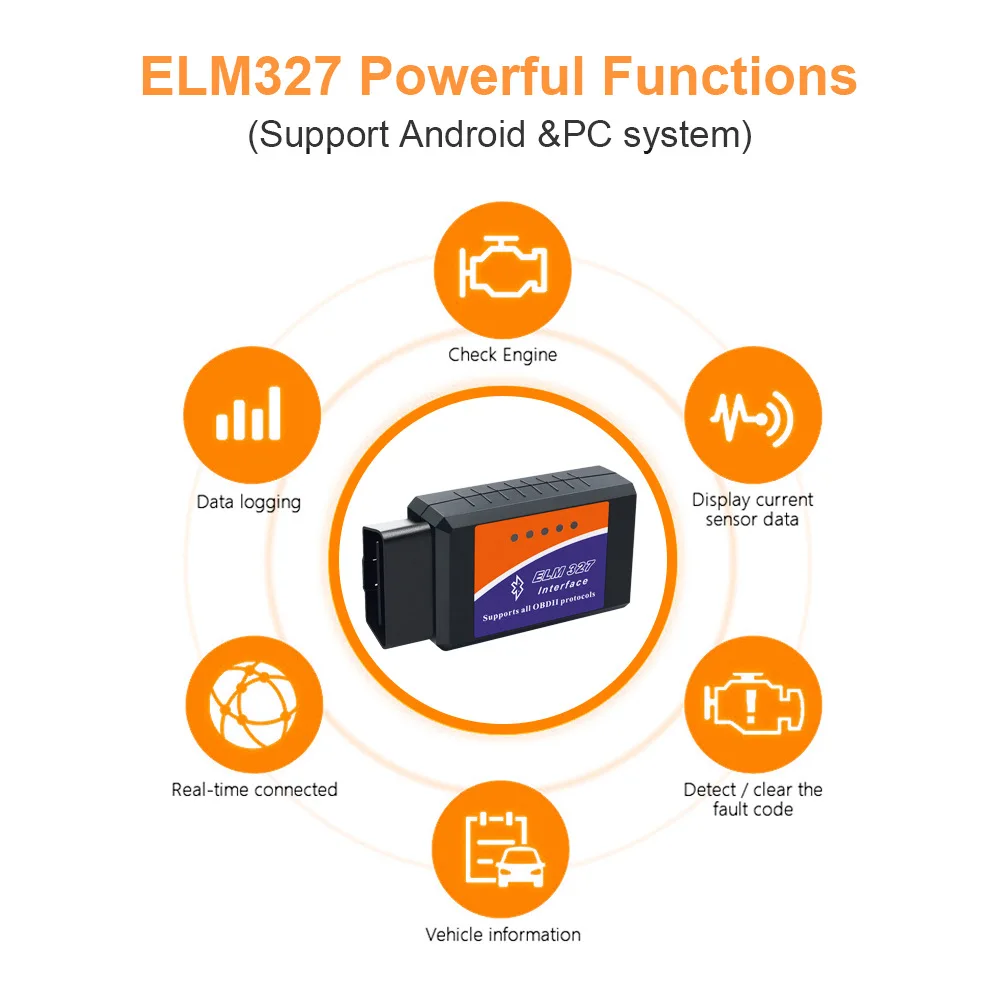 ELM327 V2.1 OBD 2 OBD-II Car Auto Bluetooth Diagnostic Interface Scanner  Android 