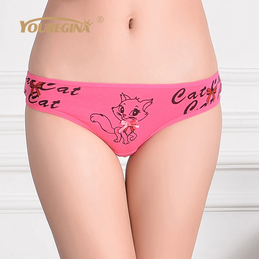 YOUREGINA Cotton Panties Women Underwear Thongs and G Strings Kawaii Cute Panties Tanga Women Lingerie Panty for Ladies 5pcs/set 2