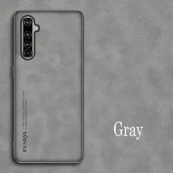 Luxury Sheepskin Leather Shockproof Silicone Phone Case Cover for Realme X50 (Gray)