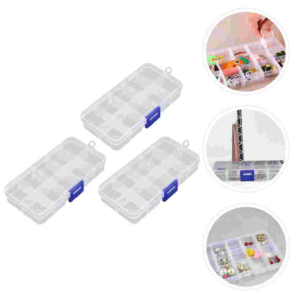 

3 Pcs Jewelry Accessories Storage Box Travel Container Bead Plastic Rings Boxes Collection Case Earring