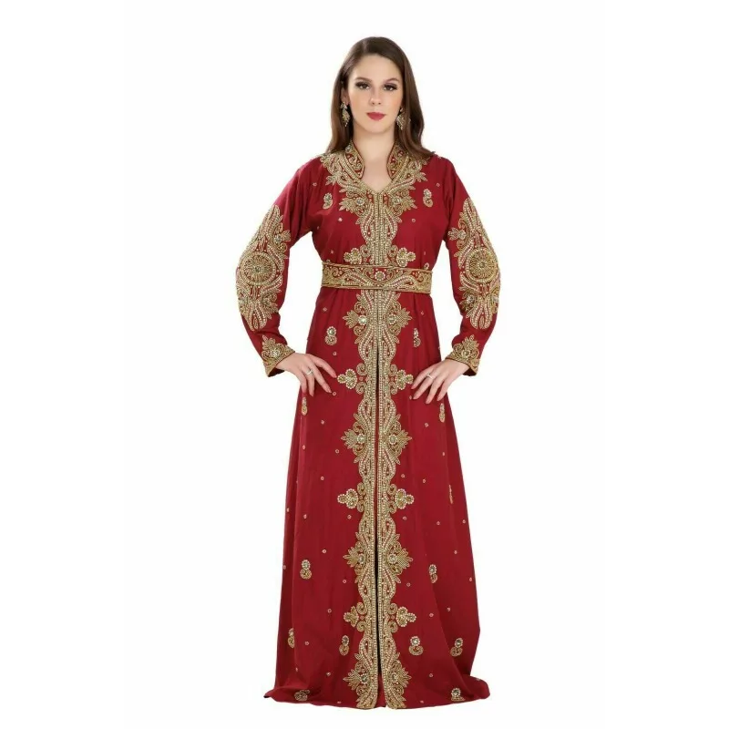 Moroccan Royal Dubai Kaftan Farasha Maxi Abaya Party Attire Modern Arab Dress