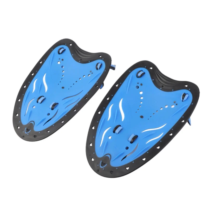 WHALE 수영 다이빙 핸드핀 패들 웨브드 트레이닝 핀 스쿠버 장비 (블루 L)