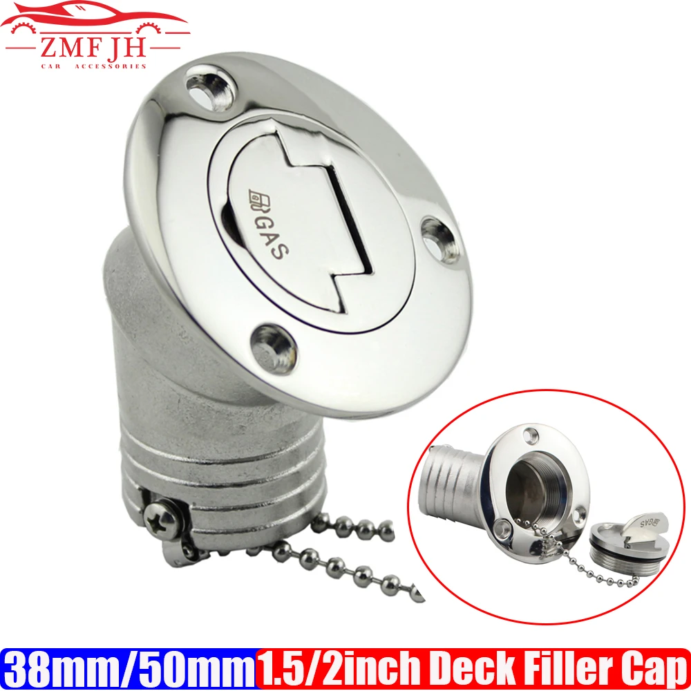 

NEW 45 Degree 316 Stainless Steel Deck Filler Key Cap GAS DIESEL FUEL WASTE WATER 38mm 50mm Deck Filler Caps for Marine Boat