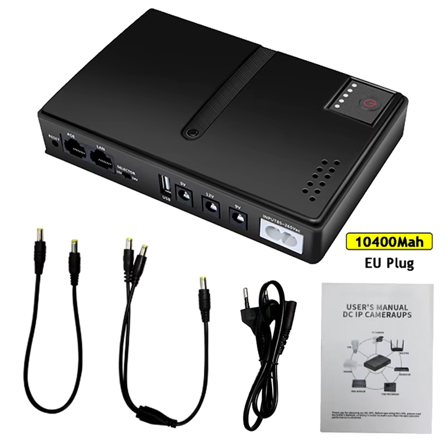 AC85-265V DC1018P Router 5V9V12V Optical Cat Monitor Backup Uninterruptible 10400Mah DC Power Supply Charger Cell Phone UPS