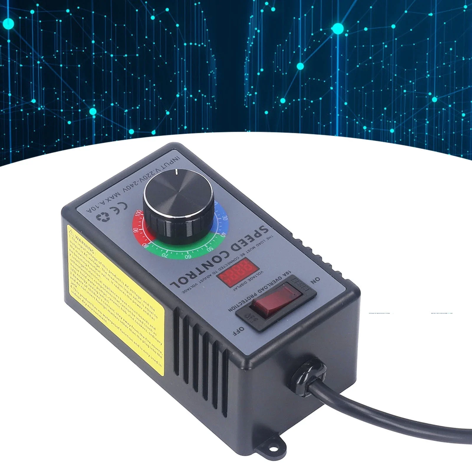 다기능 AC 전압 조정기 10A 무단 속도 조명 조광 온도 전압 조절 모터 속도..